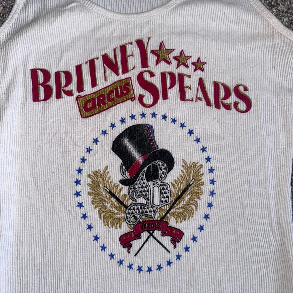Britney Spears Circus Women’s Tank Top Fitted White Size Large